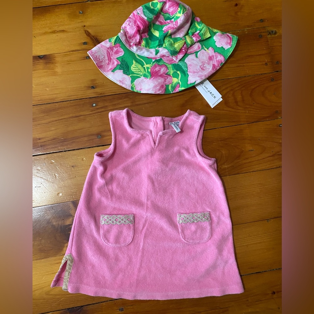Janie and Jack girls coverup/dress and hat
